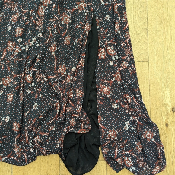 o.p.t. Classic Smocked Maxi Dress NWT size XS long sleeves and leg slit - Picture 7 of 7